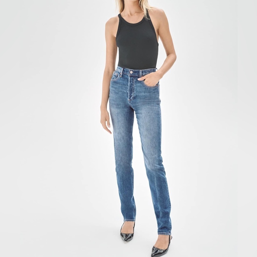 Denim Forum The Yoko High Rise Slim Button Fly Fray Jeans Women's Size 27